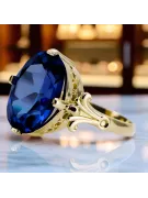 Vintažinis stilius Žiedas Sapyras 14k geltono aukso vrc369y